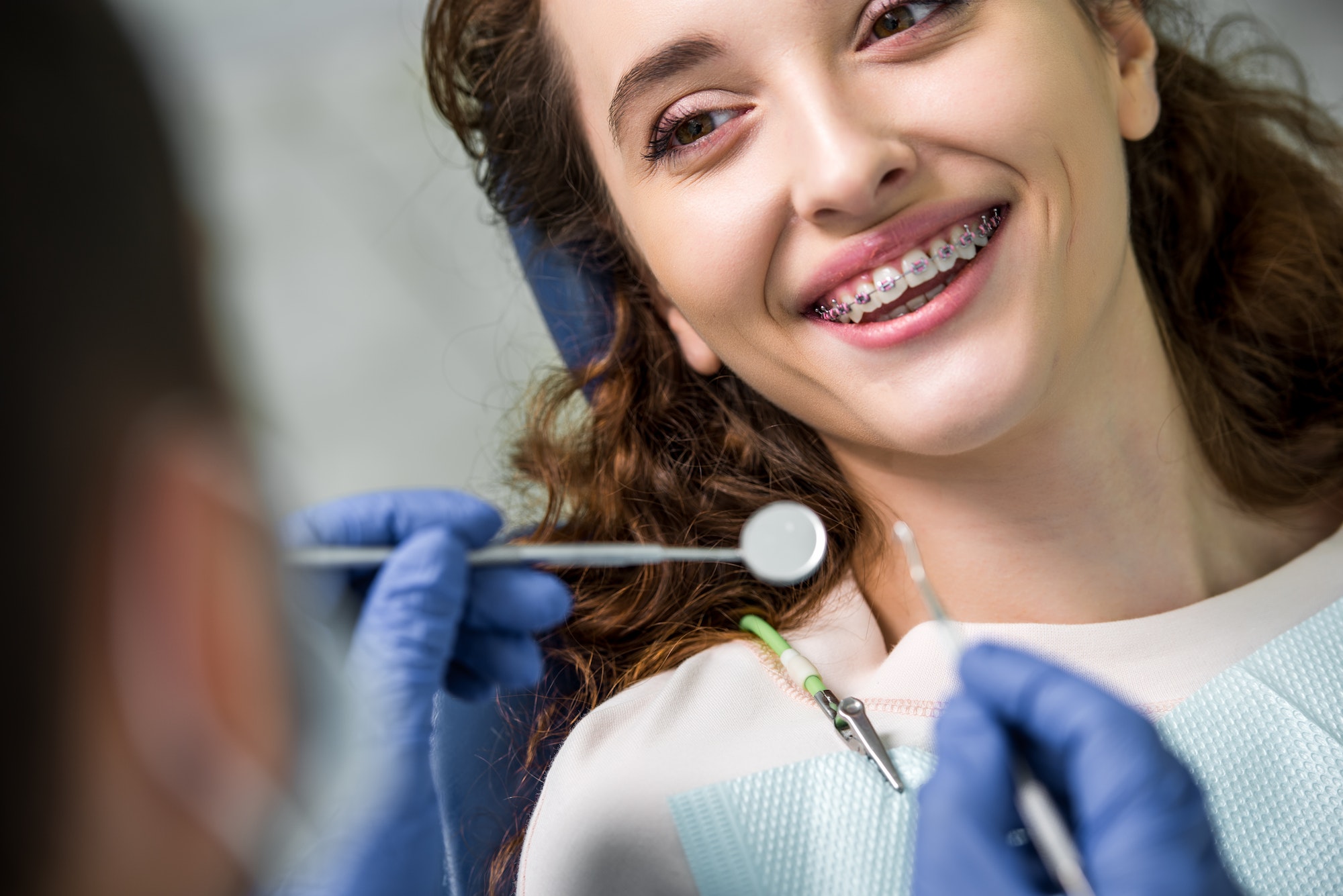 Child with dental braces